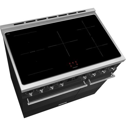 Smeg Electric Cooker with - Black - Top hob perspective shot 