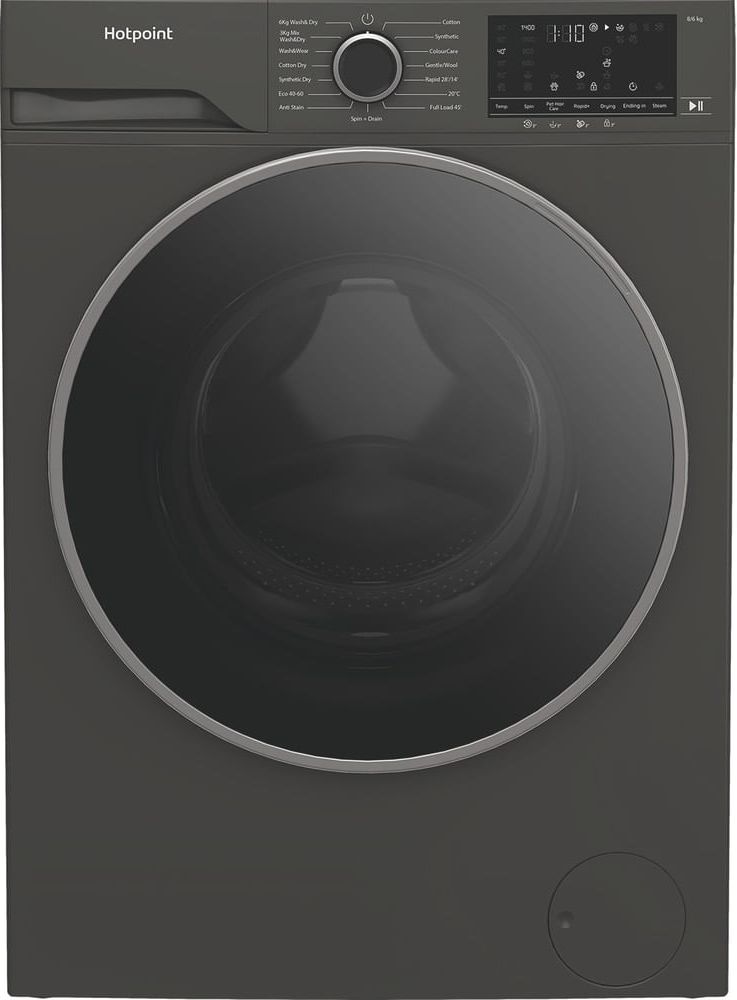 Image of Hotpoint AntiStain HBD 8680G ANTISTAIN UK 8Kg/6Kg Washer Dryer with 1400 rpm - Dark Grey - D Rated [Wash&Dry], A Rated [Wash Only], Grey