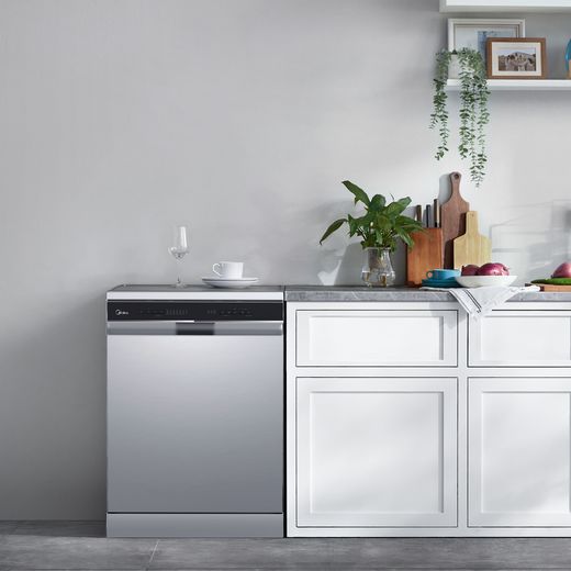 Midea Standard Dishwasher - Stainless Steel - Dishwasher in kitchen shot