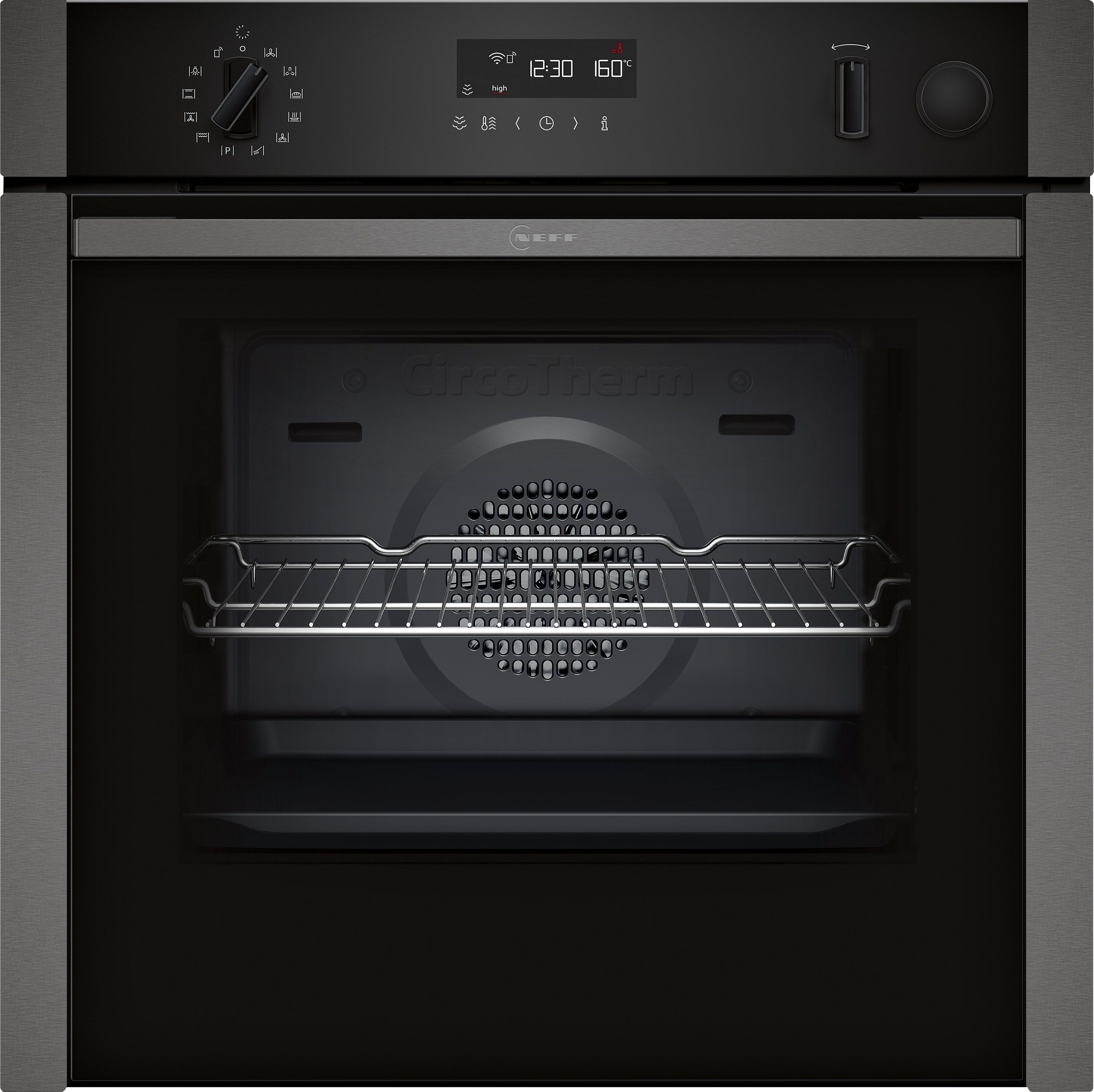 NEFF N50 Slide&Hide B3AVH4HG0B Built In Electric Single Oven - Graphite Grey - A Rated, Grey