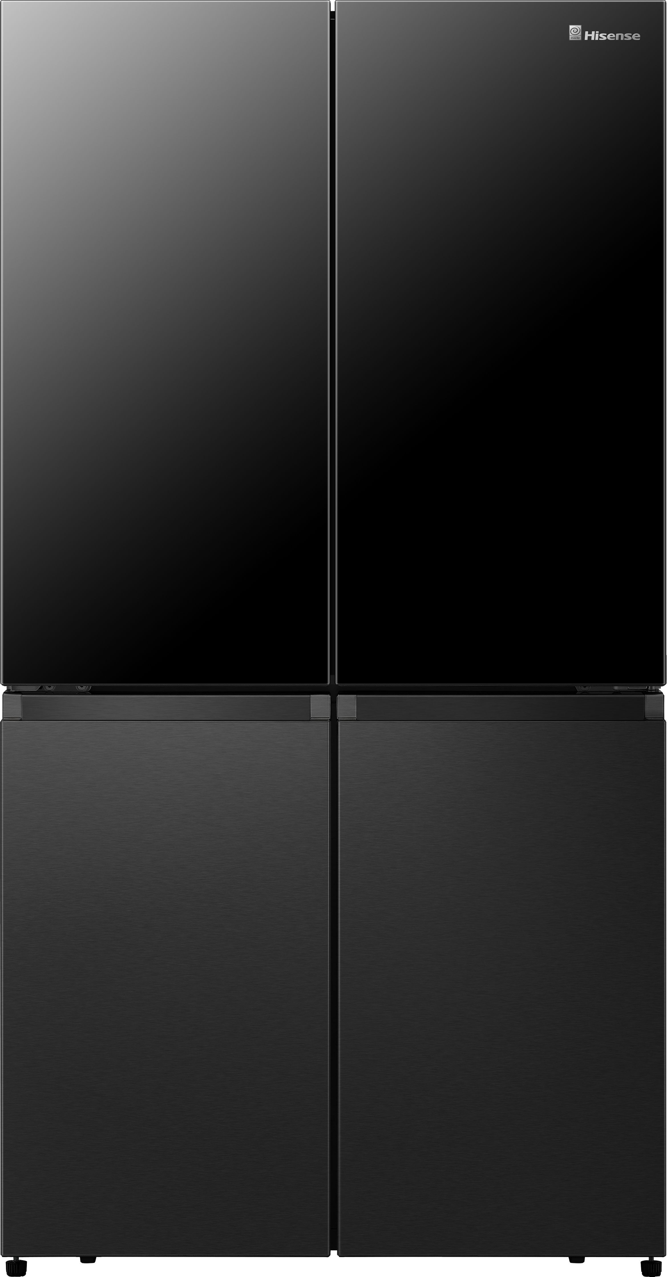 Hisense RQ5X560SFLEF Wifi Connected Plumbed Total No Frost American Fridge Freezer - Black - E Rated, Black