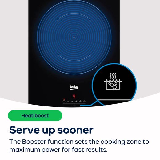 Beko HII64400MT 58cm Induction Hob - Black - Annotation - Booster shot