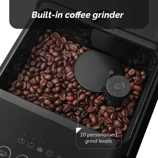 Smeg 50's Style BCC12BLMUK Bean to Cup Coffee Machine - Matt Black - Annotation - coffee grinder