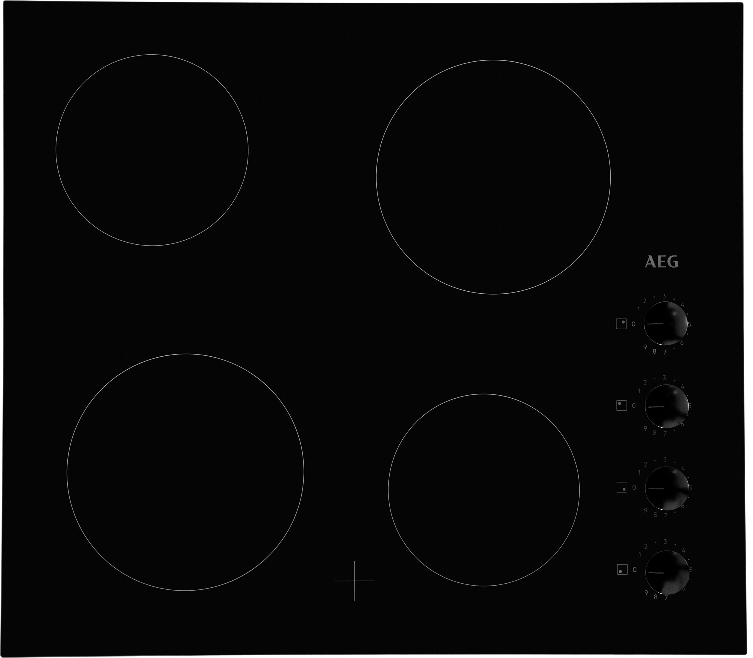 AEG HK614000CB 59cm Ceramic Hob - Black, Black