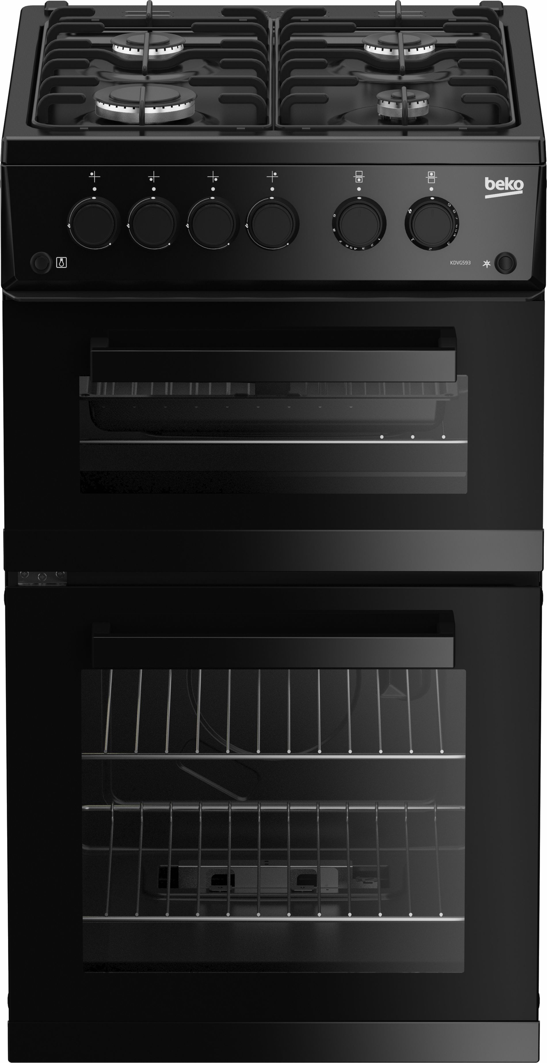Beko KDVG593K Freestanding Gas Cooker with Gas Grill - Black - A+ Rated, Black
