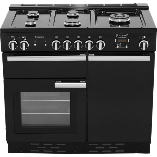Rangemaster Professional Plus 100cm Dual Fuel Range Cooker - Black