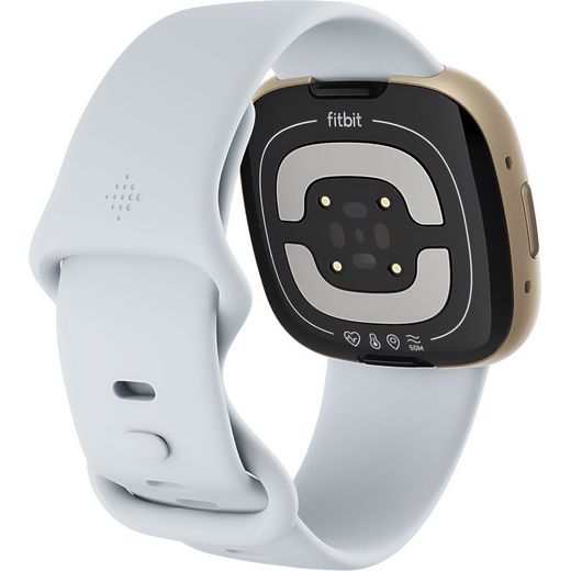 Fitbit Sense 2 Smart Watch - Blue Mist/Soft Gold - Back left perpsective shot