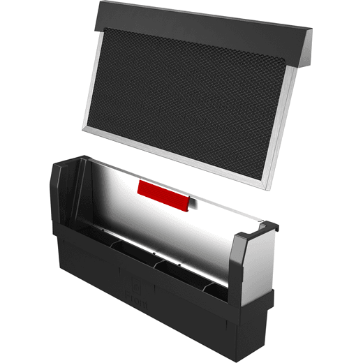 Bosch Series 8 82 cm Downdraft Cooker Hood - Black - Left perspective with filter removed