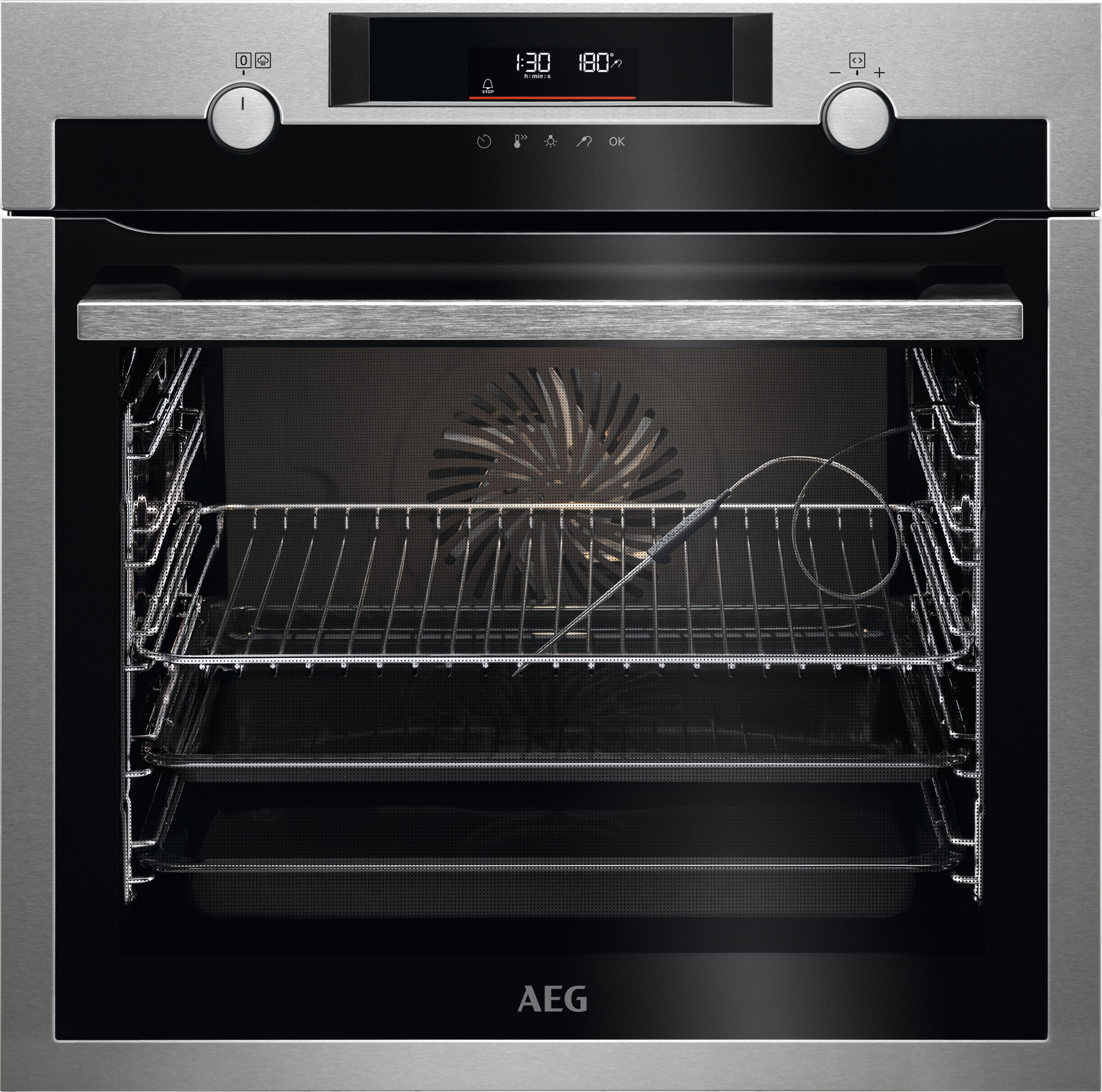 AEG Steambake BCE556060M Built In Electric Single Oven - Stainless Steel - A+ Rated, Stainless Steel