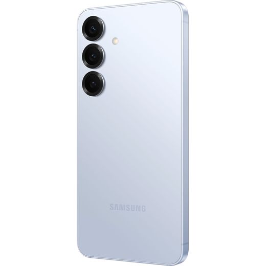 Samsung Galaxy S25 128GB Smartphone in Icy Blue - Back left perspective