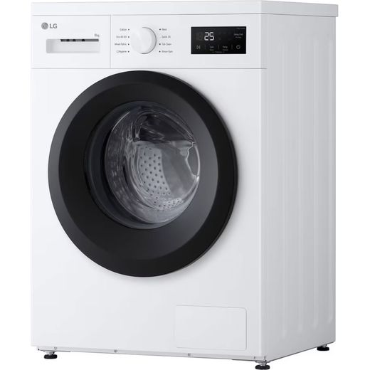 LG A10 Series Steam™ F4A10S8NWK 8kg Washing Machine with 1400 rpm - White - Left perspective