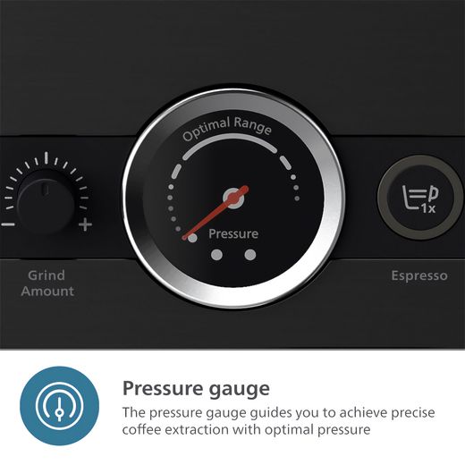 Philips Espresso Coffee Machine - Stainless Steel / Black - Annotation - Pressure gauge shot
