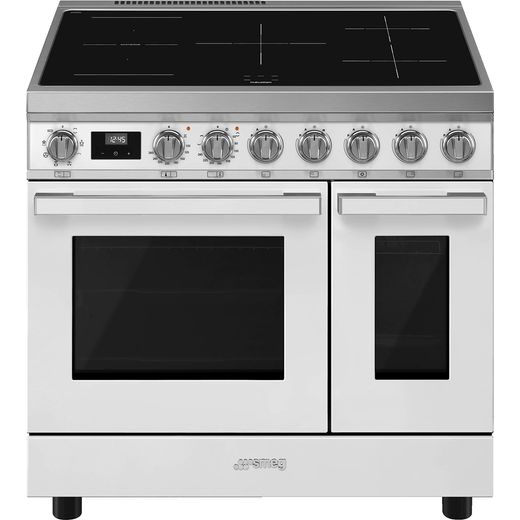Smeg Portofino CPF92IMWH Electric Range Cooker with Zone induction Hob - White - A Rated