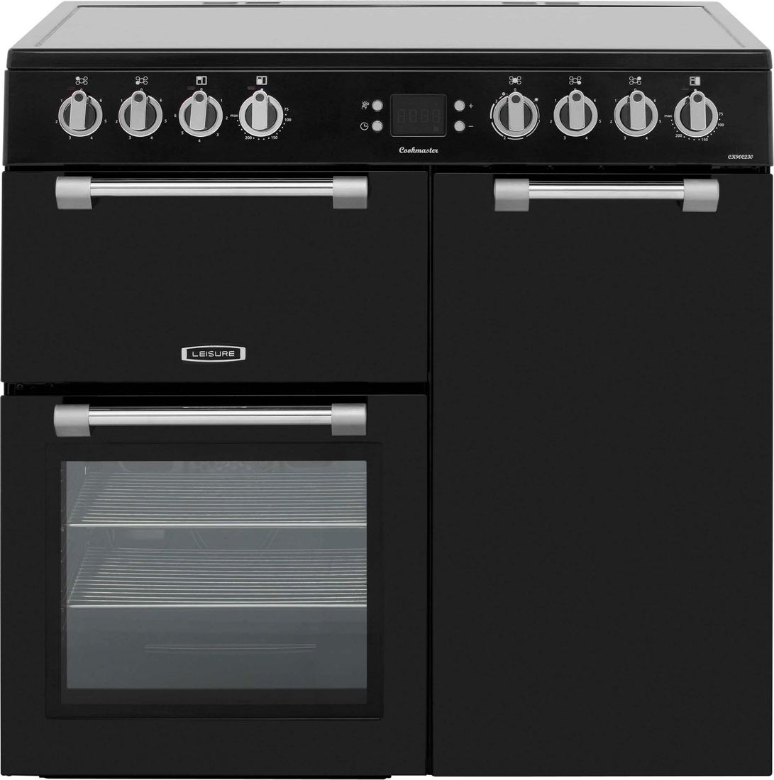 Leisure Cookmaster CK90C230K 90cm Electric Range Cooker with Ceramic Hob - Black - A/A Rated, Black