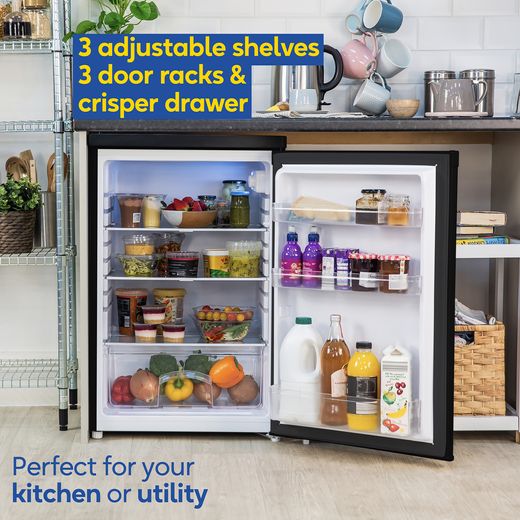 Russell Hobbs RH85UCLF552E1B Integrated Under Counter Fridge - Black - Annotation - Adjustable storage shot