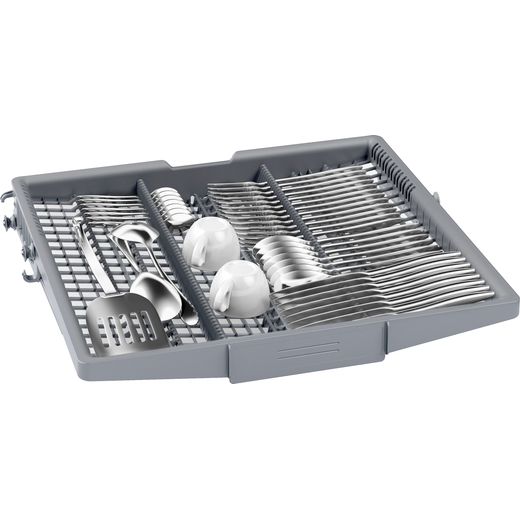 NEFF N50 Fully Integrated Standard Dishwasher - Silver - right cutlery perspective shot