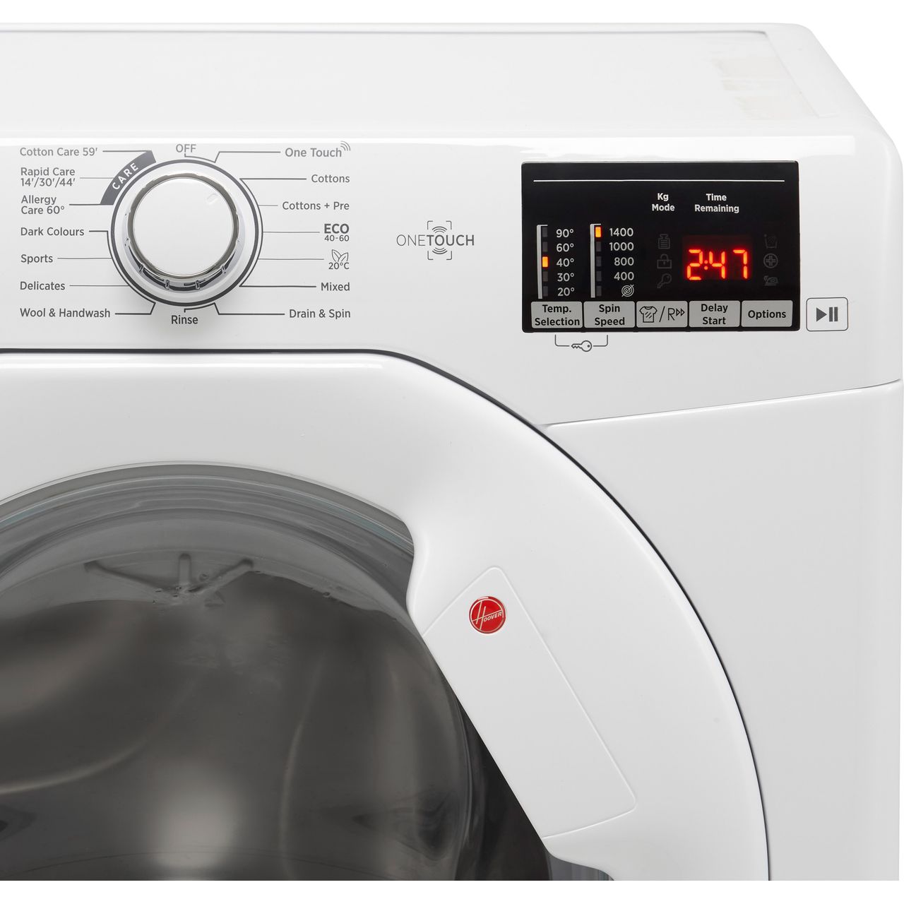 Hoover H3W492DE/1 H-WASH 300 9Kg 1400 RPM Washing Machine White D Rated ...