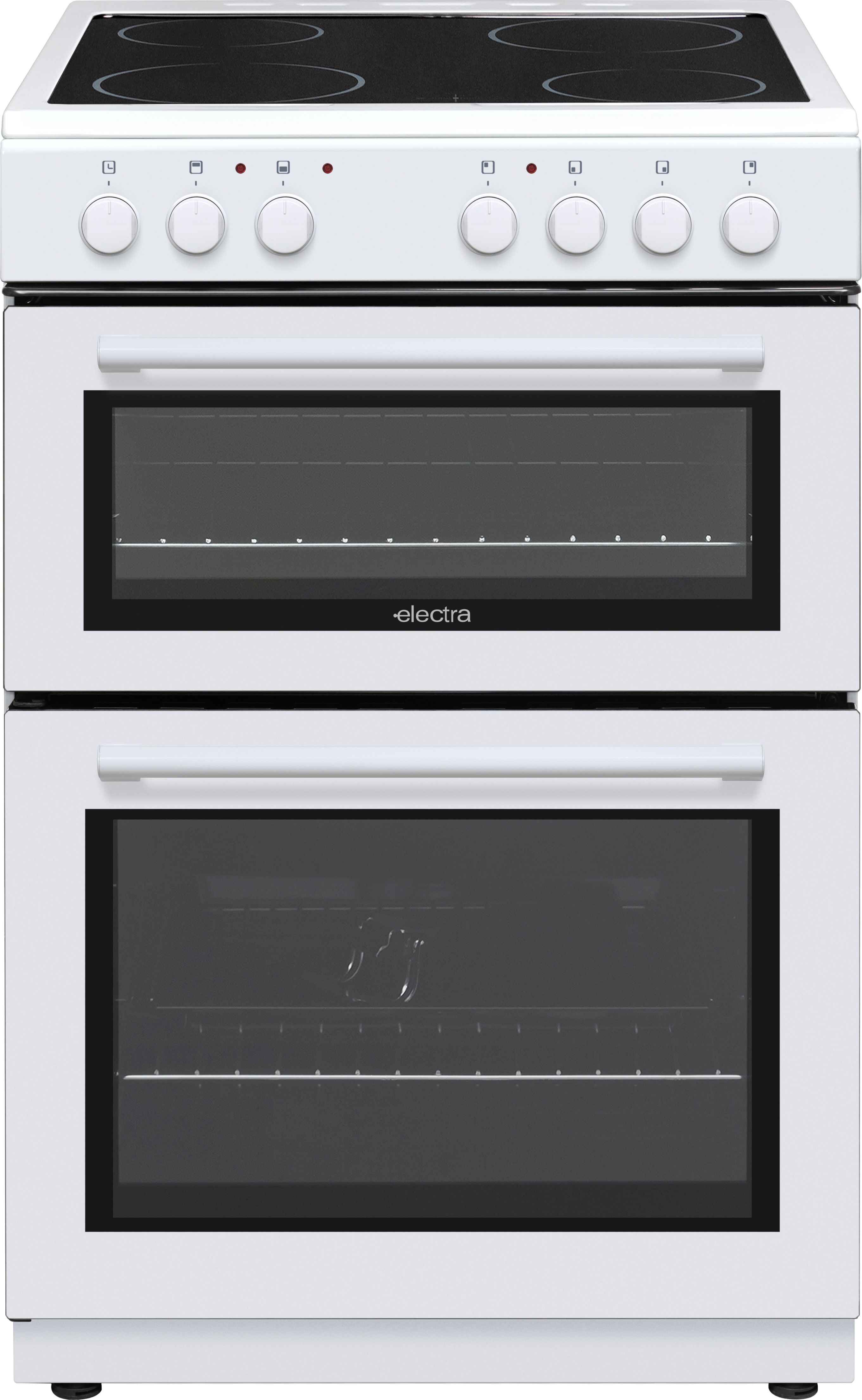 Electra TCR60W-2 60cm Electric Cooker with Ceramic Hob - White - A Rated, White