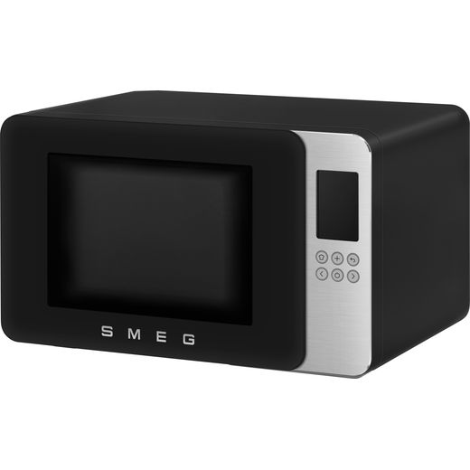 Smeg Collezione MOC01BLMUK Litre 30cm High, Freestanding Small - Black - Left perspective