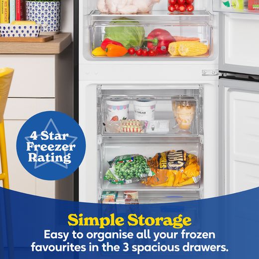 Russell Hobbs RH181TNF552E1B 181cm 60/40 Frost Free Fridge Freezer - Black - Annotation - simple storage shot