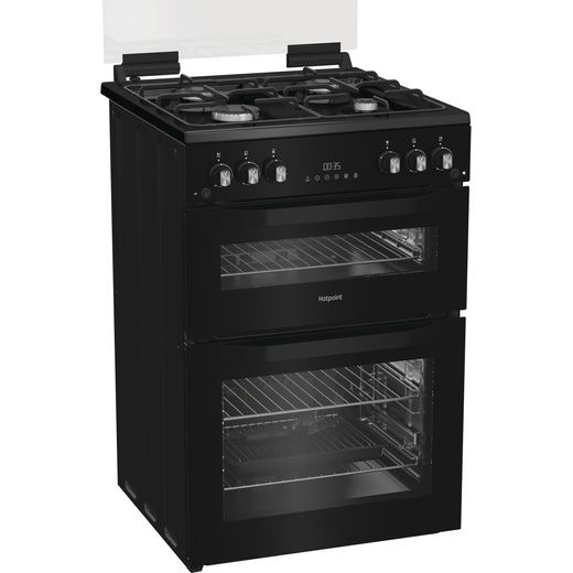 Hotpoint Gas Cooker - Black - Right perspective