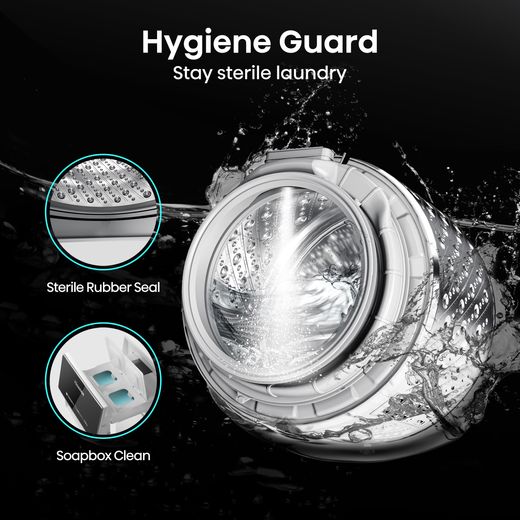 Hisense WF5S1245BB 12kg Washing Machine with 1400 rpm - Black - Annotation - Hygiene guard shot