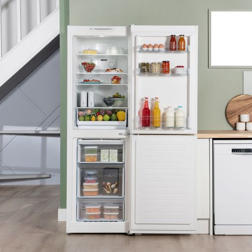 Bosch Series 2 50/50 Total No Frost Fridge Freezer - White - Fridge with door open shot