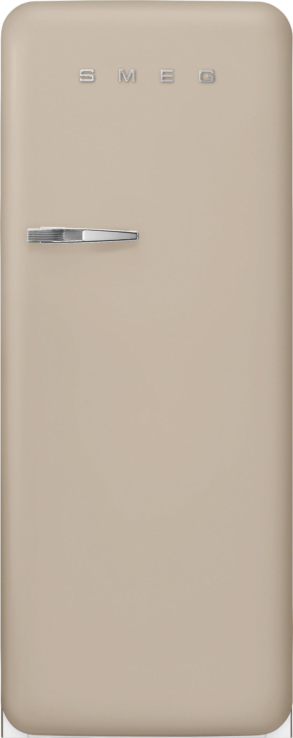 Image of Smeg 50s Style Retro Right Hand Hinge FAB28RDPP6 153cm Small Fridge with Ice Box - Perfectly Pale - C Rated, Cream