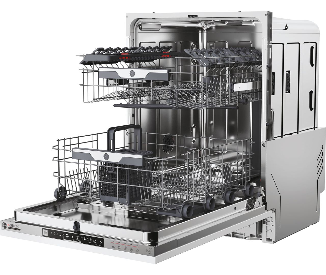Buy Hoover HIB1 6B2S3FS-80 Built-In Fully Integrated Dishwasher  (HIB16B2S3FS-80) - Silver Control Panel