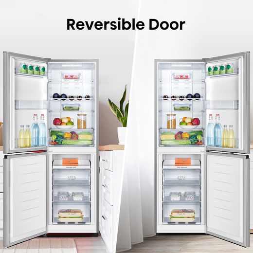 Hisense 50/50 Frost Free Fridge Freezer - Stainless Steel - Annotation - Reversible Door