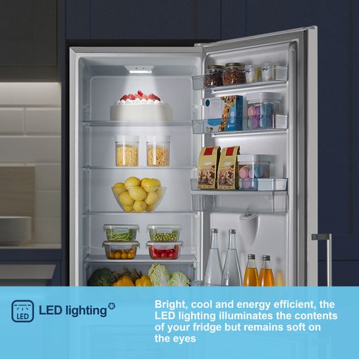 Fridgemaster MC55265DE 180cm 70/30 Fridge Freezer - White - Annotation - LED lighting