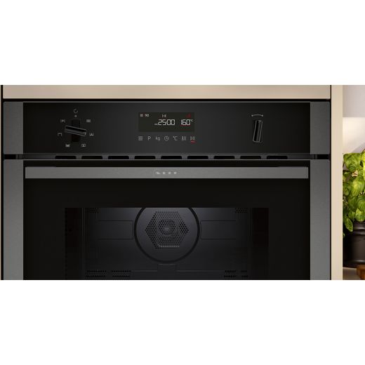 NEFF Compact Built In Electric Single Oven - Graphite - Control panel shot