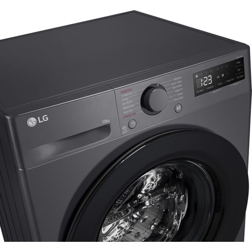 LG F4Y510GBLN1 Washing Machine Slate Grey - Close up shot