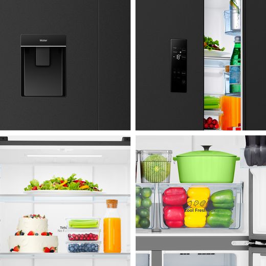 Fridgemaster American Fridge Freezer - Black - Various shots