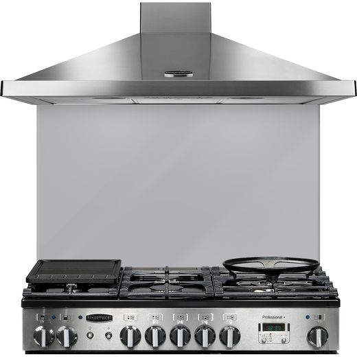 Rangemaster UNBSP994MS 99 cm Coloured Glass Splashback - Metallic Silver