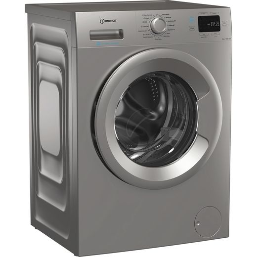 Indesit IP 846S PUSH&GO UK 8kg Washing Machine with 1400 rpm - Silver - Right perspective shot 