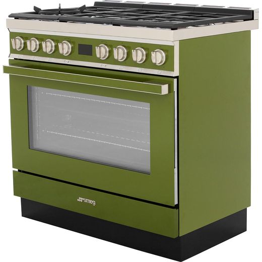 Smeg Portofino CPF9GPOG 90cm Dual Fuel Range Cooker - Olive Green