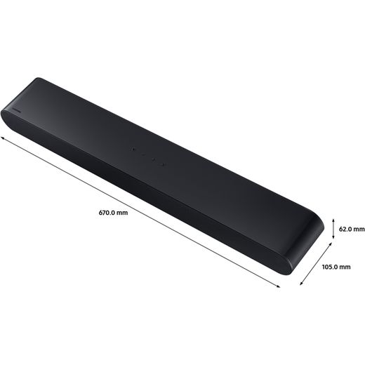 Samsung HW-S60D Bluetooth 5.0 Soundbar - Black - Annotation - Dimension shot
