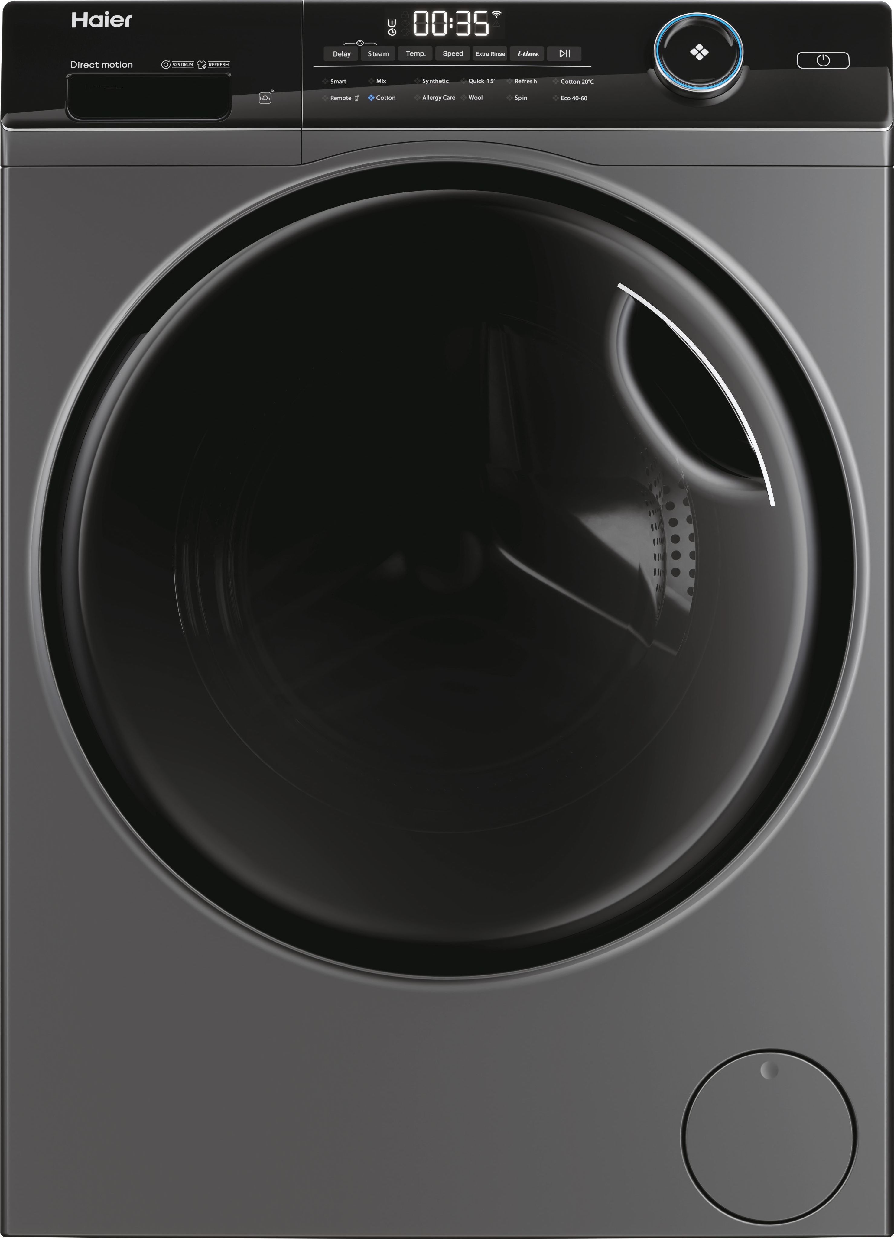 Haier i-Pro Series 5 HW80-B14959S8TU1 8kg Washing Machine with 1400 rpm - Anthracite - A Rated, Black