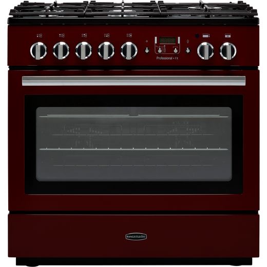 Rangemaster Range Cooker |Cranberry and Chrome | PROP90FXDFFCY/C | ao.com