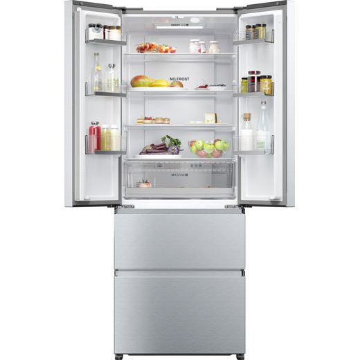 Haier FD 70 Series 5 American Fridge Freezer - Stainless Steel - Front with door open shot