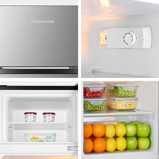Fridgemaster MTM48120ES 117cm 80/20 Small Fridge Freezer - Silver  - Close up detail shot