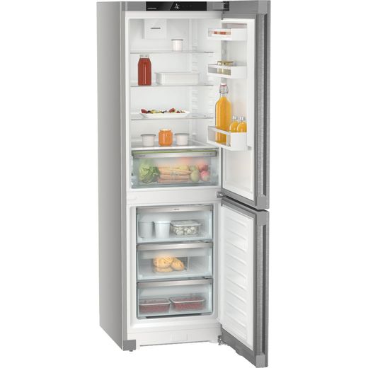 Liebherr CNsdc5203 186cm 60/40 Frost Free Fridge Freezer - Stainless Steel  - right perspective with door open shot