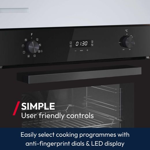 Hoover H-OVEN 300 HOC3T317A8B Built In Electric Single Oven - Black - Annotation - simple shot