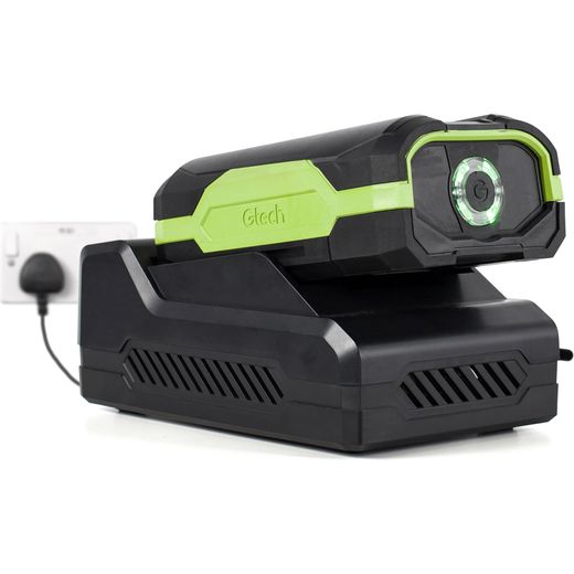 Gtech 1-05-020 Lawn Mower Green / White - battery charging shot