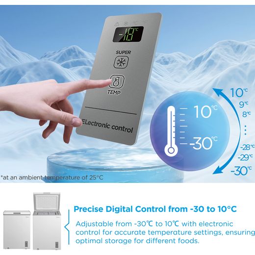 Midea MDRC211FZE01 Chest Freezer - White - Annotation - Temp control shot