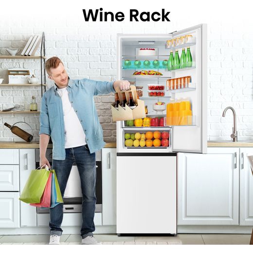 Hisense 70/30 Frost Free Fridge Freezer - White - Annotation - Wine rack