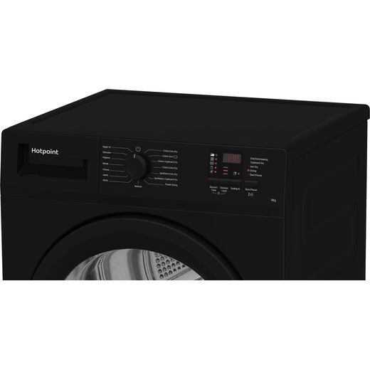 Hotpoint 9Kg Condenser Tumble Dryer - Black - Left close up perpsective shot