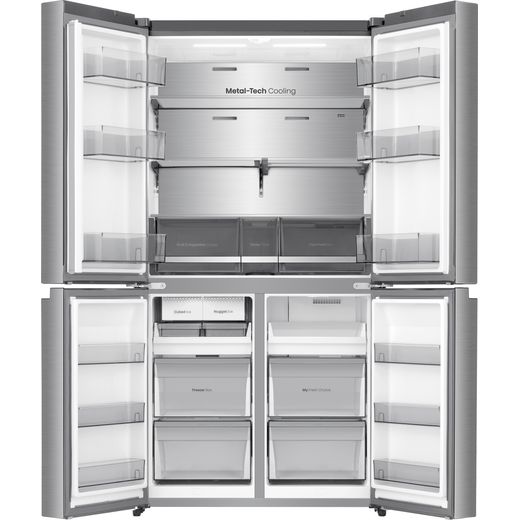 Hisense PureFlex American Fridge Freezer - Stainless Steel - Front with door open shot