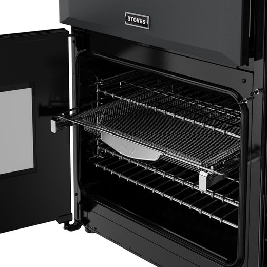 Stoves Richmond DX 90DF 90cm Dual Fuel Range Cooker - Anthracite - Close up rack shot